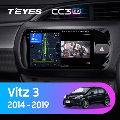 Штатная магнитола Teyes CC3 2K 4/32 Toyota Vitz III XP130 (2014-2019) Правый руль
