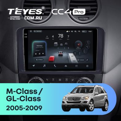 Штатная магнитола Teyes CC4 Pro 8/128 Mercedes-Benz ML-Class (2005-2009) F3 (Матовая)