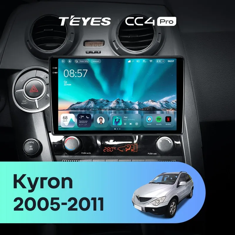 Штатная магнитола Teyes CC4 Pro 8/128 SsangYong Kyron (2005-2011)