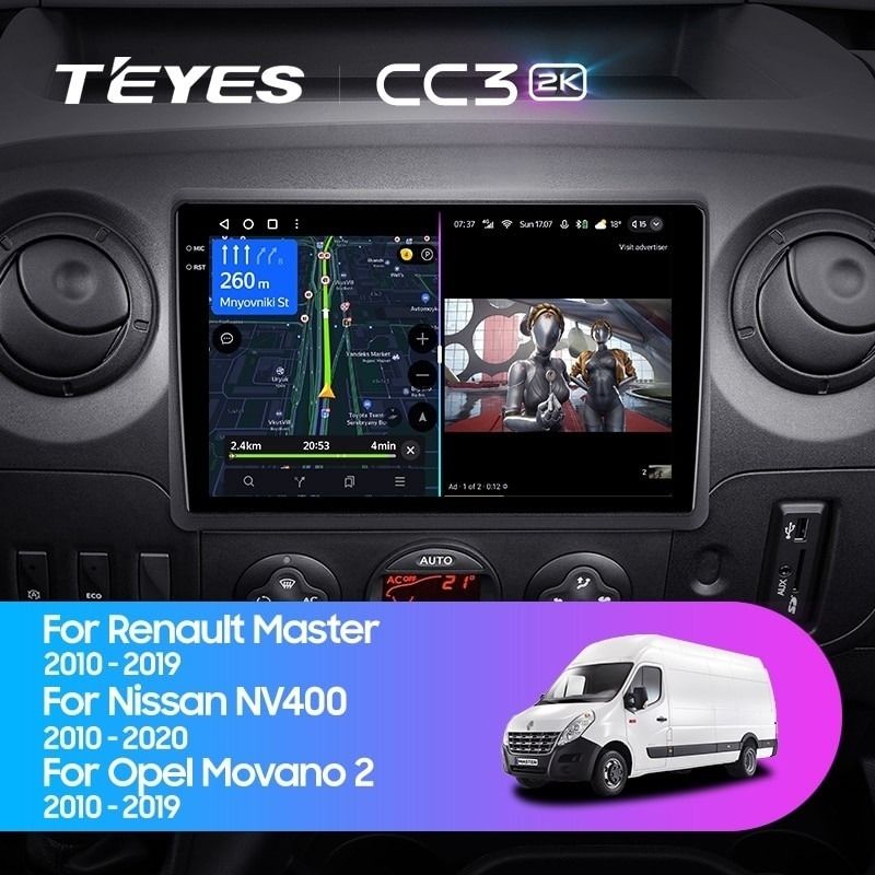 Штатная магнитола Teyes CC3 2K 360 6/128 Nissan NV400 (2010-2020) F2