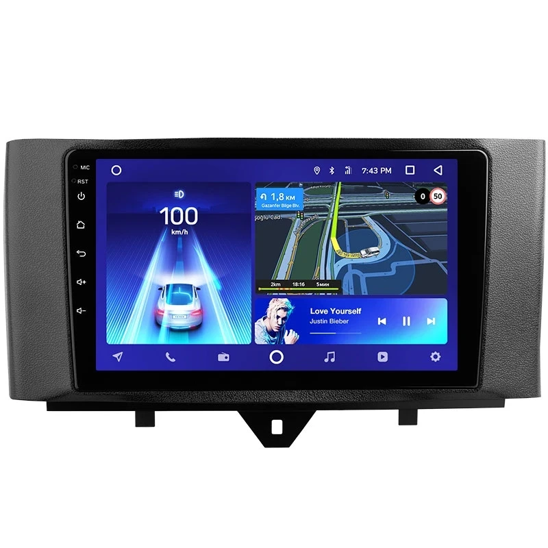 Переходная рамка Mercedes-Benz Smart Fortwo 2 (2010-2015) (9")