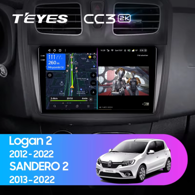 Штатная магнитола Teyes CC3 2K 4/64 Renault Logan 2 (2012-2022) F2