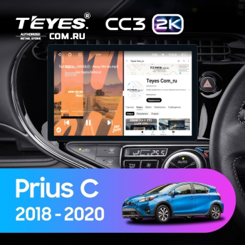 Штатная магнитола Teyes CC3 2K 4/64 Toyota Prius C (2018-2020) Правый руль (11")