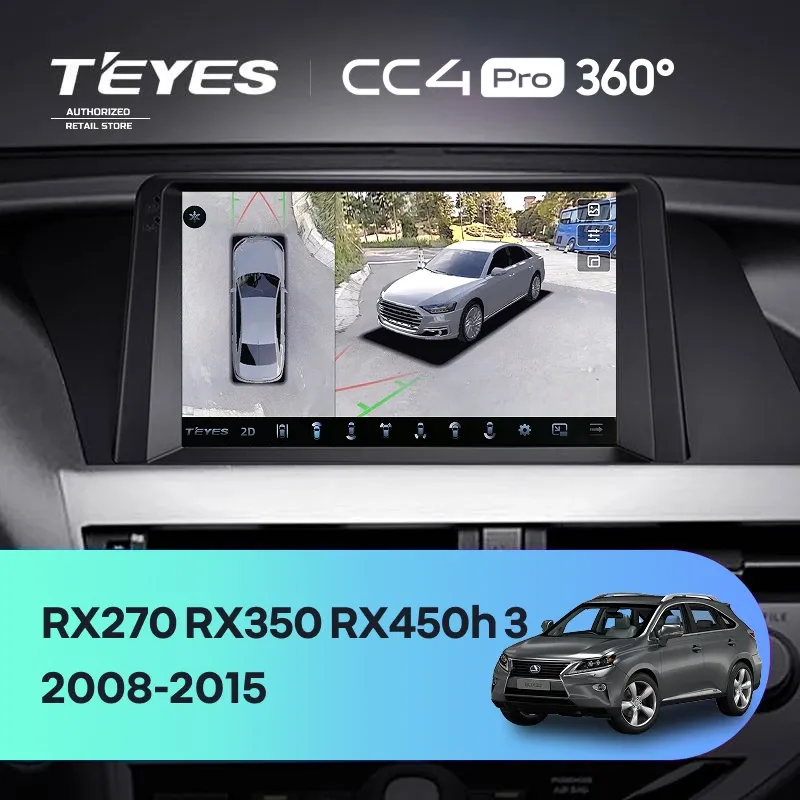 Штатная магнитола Teyes CC4 Pro 360 8/128 Lexus RX270 RX350 RX450h AL10 3 (2008-2015) Тип-A