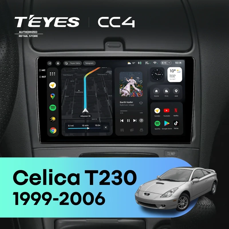 Штатная магнитола Teyes CC4 8/128 Toyota Celica T230 (1999-2006)