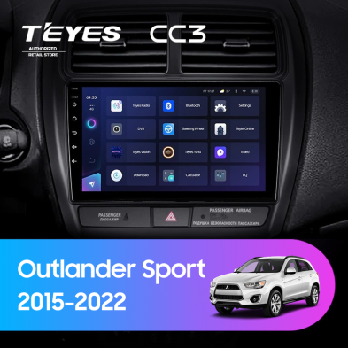 Штатная магнитола Teyes CC3 4/32 Mitsubishi Outlander Sport (2015-2022) Тип-B