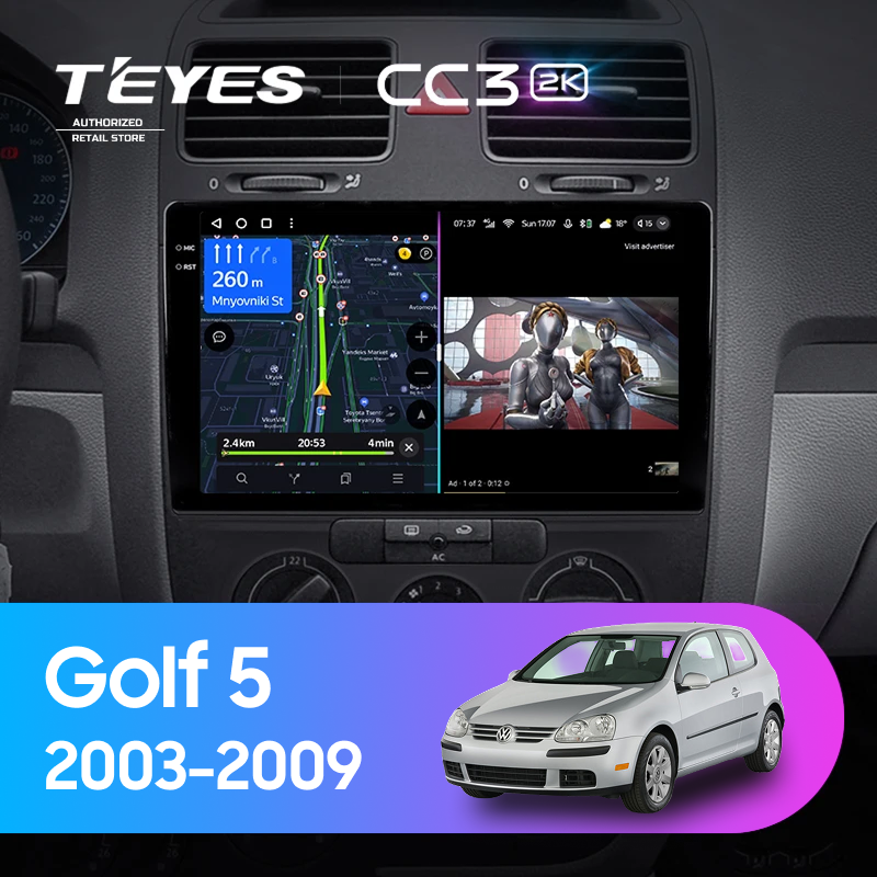 Штатная магнитола Teyes CC3 2K 4/64 Volkswagen Golf 5 (2003-2009) F3