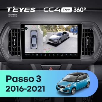 Штатная магнитола Teyes CC4 Pro 360 12/256 Toyota Passo 3 (2016-2021) Правый руль