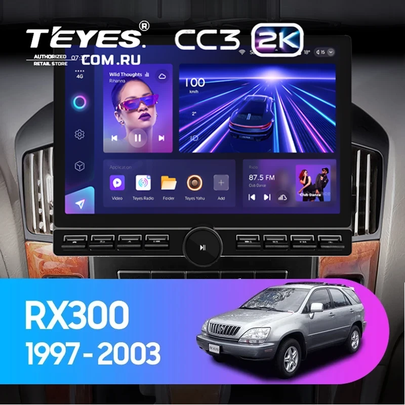 Штатная магнитола Teyes CC3 2K 6/128 Lexus RX300 XU10 (1997-2003) F2 (13" с кнопками)