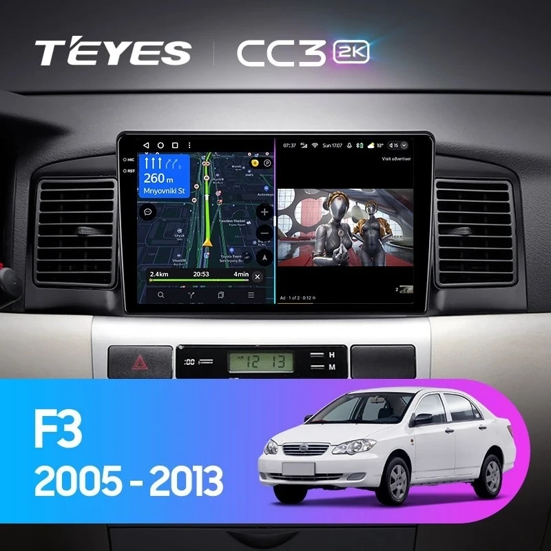 Штатная магнитола Teyes CC3 2K 360 6/128 BYD F3 (2005-2013)