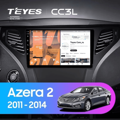 Штатная магнитола Teyes CC3L 4/32 Hyundai Azera 2 (2011-2014) F2