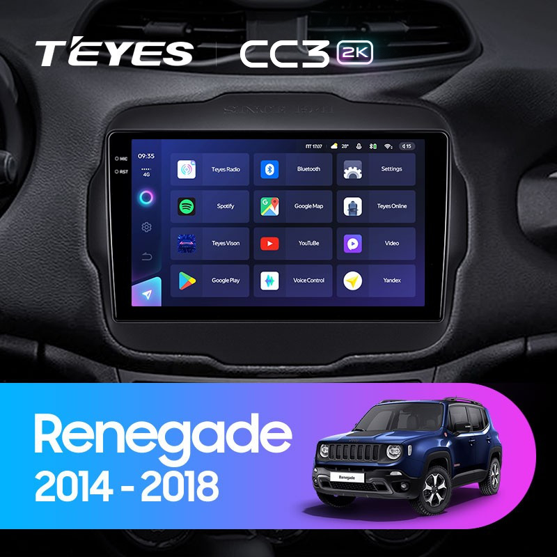Штатная магнитола Teyes CC3 2K 6/128 Jeep Renegade (2014-2018)