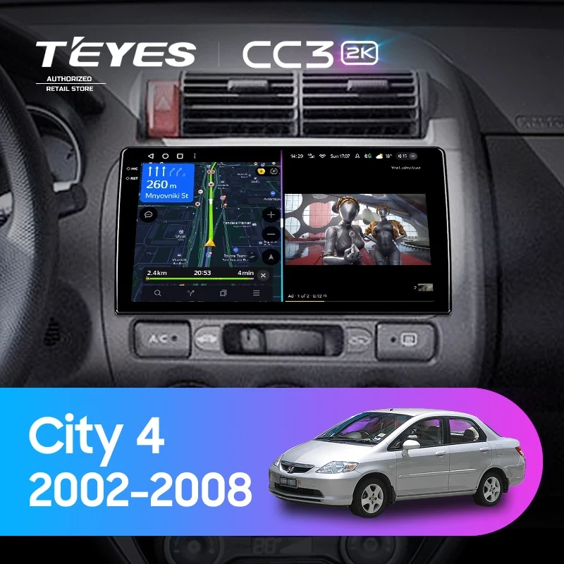 Штатная магнитола Teyes CC3 2K 4/32 Honda City 4 (2002-2008)