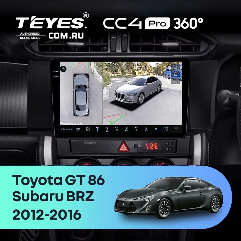 Штатная магнитола Teyes CC4 Pro 360 12/256 Toyota GT 86 (2012-2016) Правый руль