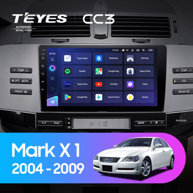 Штатная магнитола Teyes CC3 4/32 Toyota Mark X X120 (2004-2009) Правый руль