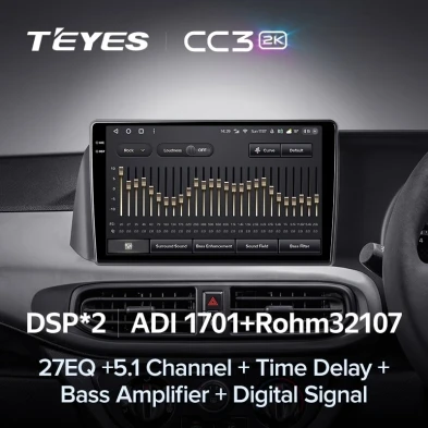 Штатная магнитола Teyes CC3 2K 4/64 Hyundai i10 3 (2019-2023) Правый руль