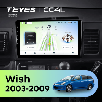 Штатная магнитола Teyes CC4L 6/64 Toyota Wish (2003-2009) F2 Правый руль