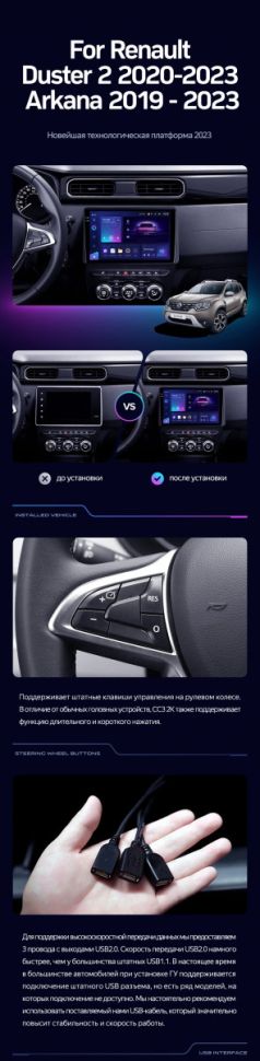 Штатная магнитола Teyes CC3 4/32 Renault Duster HM 2 (2020-2023) F1