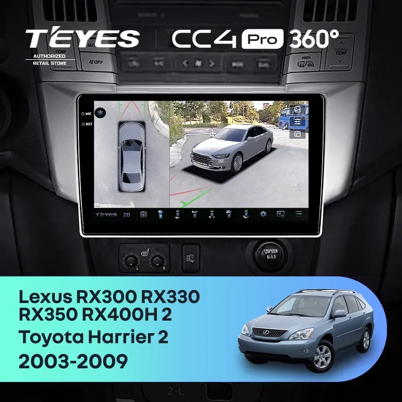 Штатная магнитола Teyes CC4 Pro 360 12/256 Toyota Harrier (2003-2009)