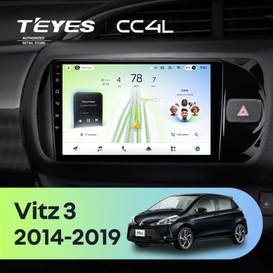 Штатная магнитола Teyes CC4L 6/64 Toyota Vitz III XP130 (2014-2019) Правый руль