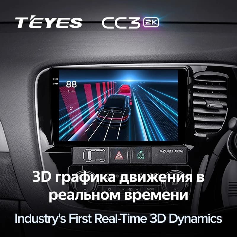 Штатная магнитола Teyes CC3 2K 360 6/128 Mitsubishi Outlander 3 GF0W GG0W (2012-2018) Тип-B Правый руль