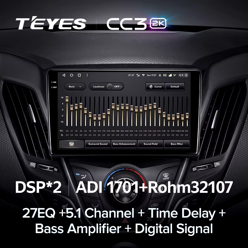 Штатная магнитола Teyes CC3 2K 4/32 Hyundai Veloster FS (2011-2017) Тип-B