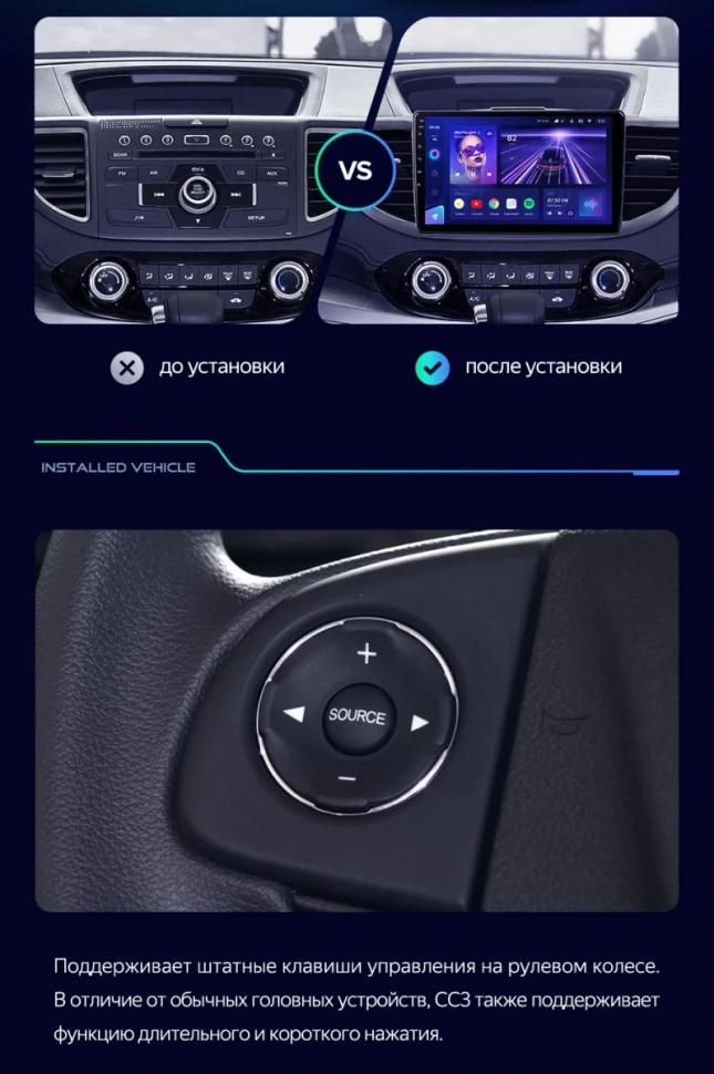 Штатная магнитола Teyes CC3 4/32 Honda CR-V 4 RM RE (2011-2018) Тип-A