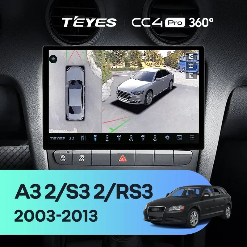 Штатная магнитола Teyes CC4 Pro 360 12/256 Audi S3 2 (2006-2012) (13")