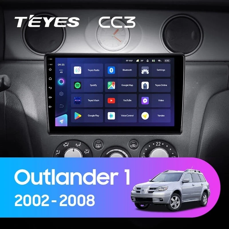 Штатная магнитола Teyes CC3 4/32 Mitsubishi Outlander 1 (2002-2008) F2