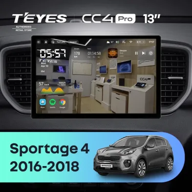 Штатная магнитола Teyes CC4 Pro 8/128 Kia Sportage 4 QL (2016-2018) Тип-B (13")