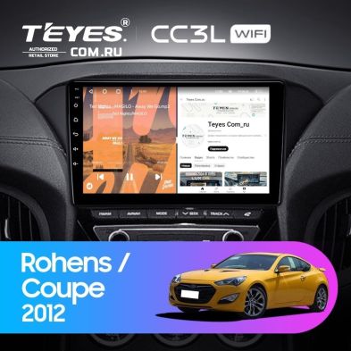 Штатная магнитола Teyes CC3L WiFi 2/32 Hyundai Rohens Coupe 2012+ F3