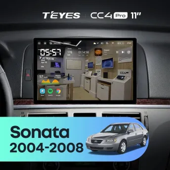 Штатная магнитола Teyes CC4 Pro 12/256 Hyundai Sonata NF (2004-2008) (11")