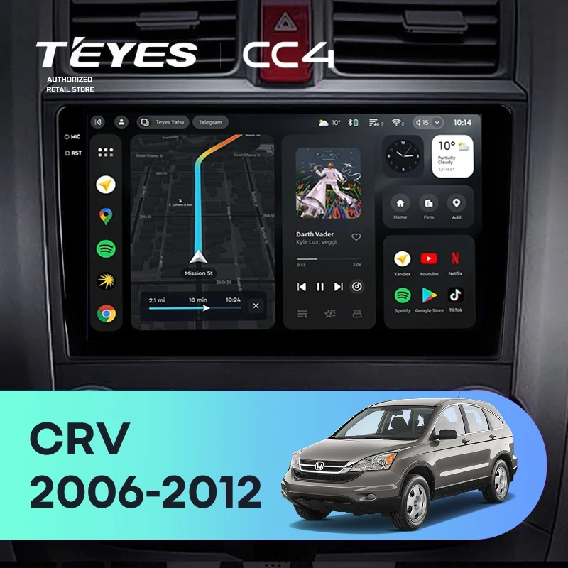Штатная магнитола Teyes CC4 6/64 Honda CR-V 3 RE (2006-2012)