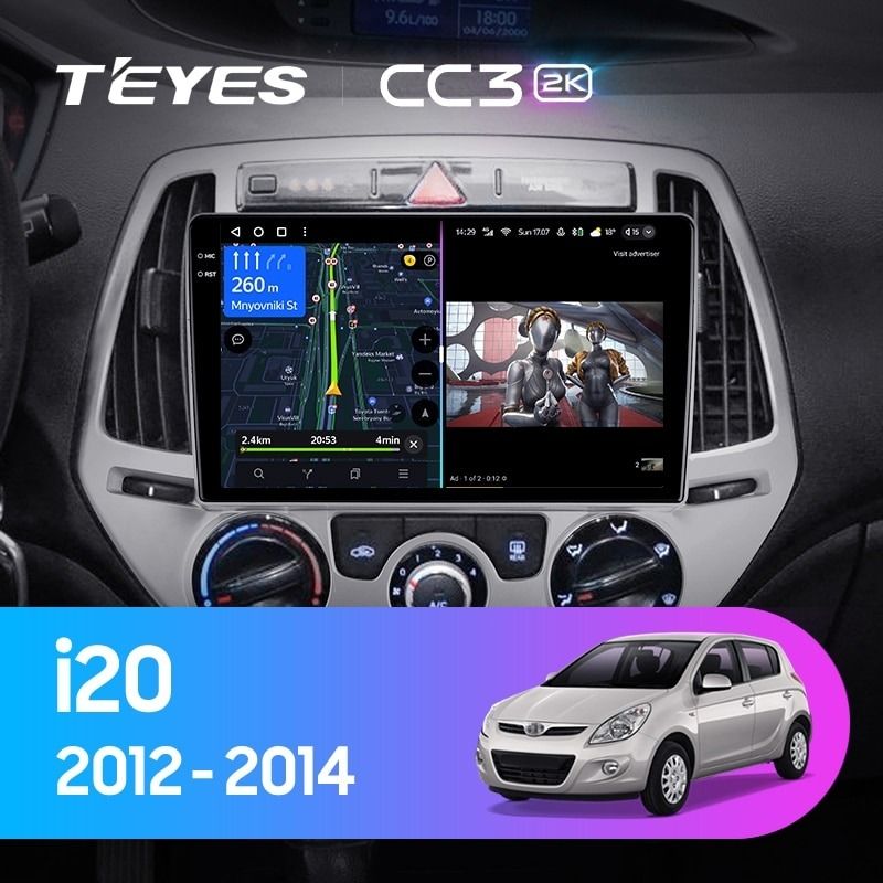 Штатная магнитола Teyes CC3 2K 4/64 Hyundai i20 2 (2012-2014)