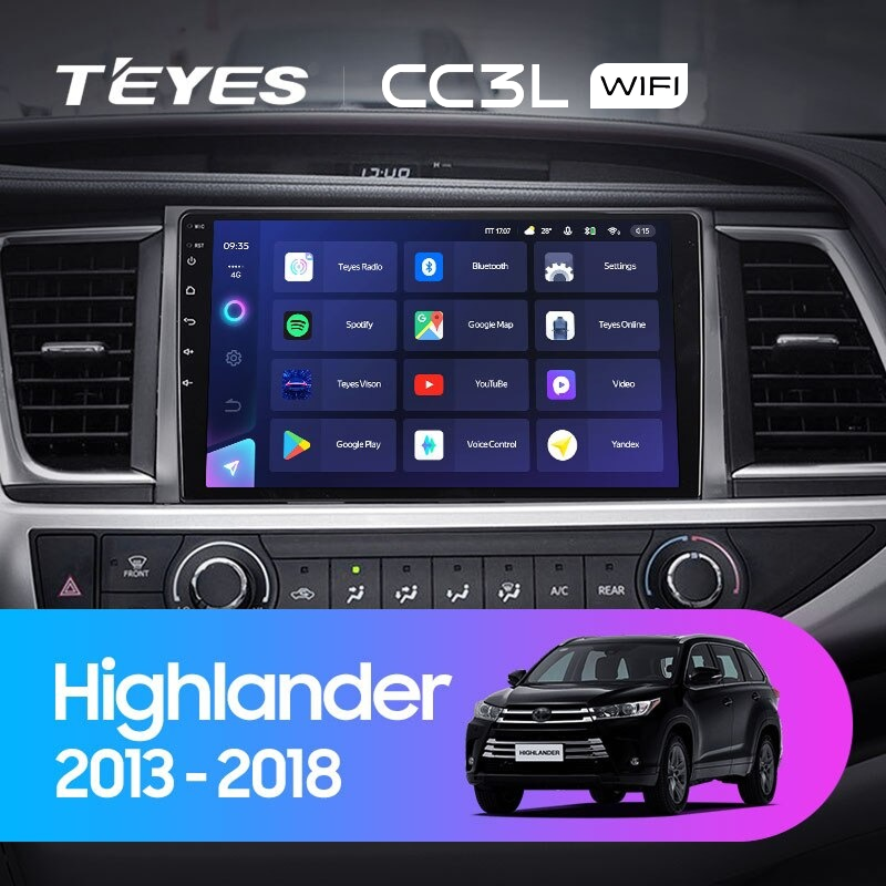 Штатная магнитола Teyes CC3L WiFi 2/32 Toyota Highlander 3 XU50 (2013-2018)