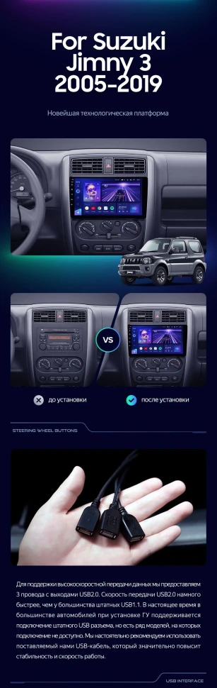 Штатная магнитола Teyes CC3 4/32 Suzuki Jimny 3 (2005-2019)
