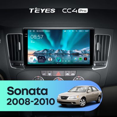 Штатная магнитола Teyes CC4 Pro 8/128 Hyundai Sonata NF (2008-2010) F1