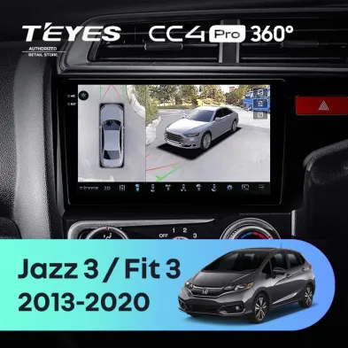 Штатная магнитола Teyes CC4 Pro 360 12/256 Honda Fit 3 GP GK (2013-2020) Тип-B Правый руль