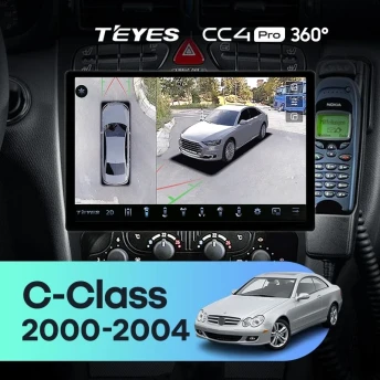 Штатная магнитола Teyes CC4 Pro 360 8/128 Mercedes-Benz C/CLK-Class S203 W203 W209 A209 (2000-2005) F1 (11")