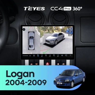 Штатная магнитола Teyes CC4 Pro 360 8/128 Renault Logan 1 (2004-2009) (11")