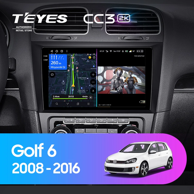 Штатная магнитола Teyes CC3 2K 4/32 Volkswagen Golf 6 (2008-2016)