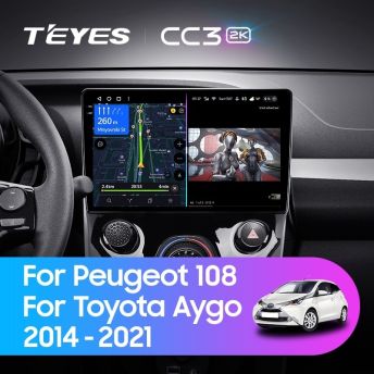 Штатная магнитола Teyes CC3 2K 4/32 Peugeot 108 (2014-2021) F1