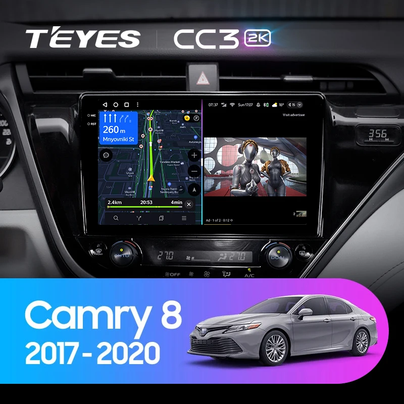 Штатная магнитола Teyes CC3 2K 6/128 Toyota Camry 8 XV 70 (2017-2020) F1