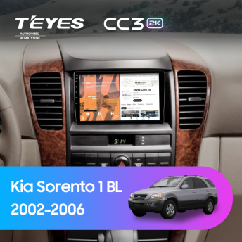 Штатная магнитола Teyes CC3 2K 360 6/128 Kia Sorento 1 BL (2002-2006)