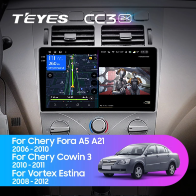 Штатная магнитола Teyes CC3 2K 6/128 Chery Fora A5 A21 (2006-2010)