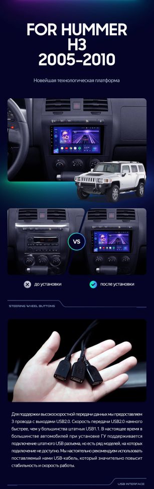 Штатная магнитола Teyes CC3 4/32 Hummer H3 1 (2005-2010)