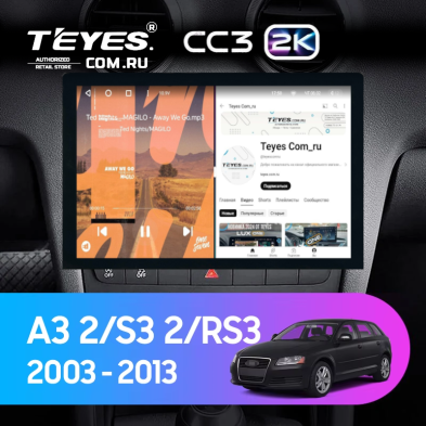 Штатная магнитола Teyes CC3 2K 360 6/128 Audi RS3 1 (2011-2012) (13")