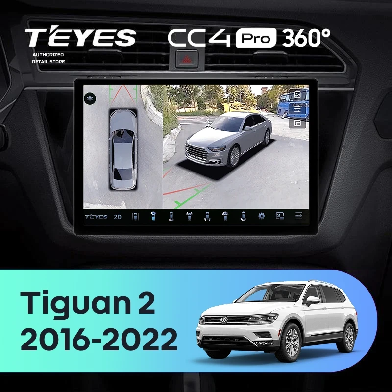 Штатная магнитола Teyes CC4 Pro 360 8/128 Volkswagen Tiguan 2 (2016-2022) Тип-A (11")