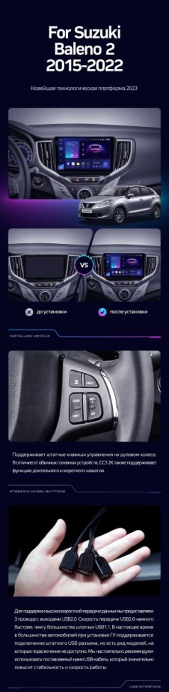 Штатная магнитола Teyes CC3L 4/32 Suzuki Baleno 2 (2015-2022)