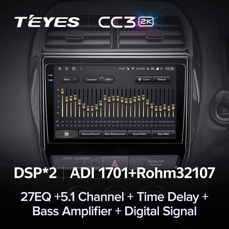 Штатная магнитола Teyes CC3 2K 360 6/128 Mitsubishi ASX (2016-2023) Тип-A Правый руль